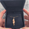 Estate 14k Rose Gold Wavy Matte Leaf Charm / Pendant - Video showing the piece