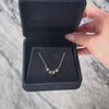 Vintage 14k Yellow Gold Blue Sapphire Diamond Chevron Bar Necklace - Video showing the piece