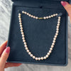 Vintage 14k Yellow Gold Pearl Luminous Script Clasp Strand Necklace - Video showing the piece
