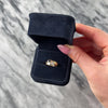 Vintage 14k Yellow Gold & Platinum Blue Sapphire Diamond Triple Band Bezel-Set Duo Ring - Video showing the piece