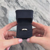 Vintage Platinum Diamond Sleek Brushed Square-Cut Band Ring 6.50