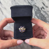 Vintage 18k Yellow Gold Blue Sapphire Diamond Pearl Enamel Flower Ring - Video showing the piece