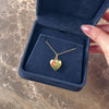 Vintage Portuguese 19k Yellow Gold Delicate Bubble Heart Floral Enamel Pendant - Video showing the piece