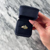Vintage 14k Yellow Gold Aquamarine Blue Sapphire Diamond Glittering Geometric Border Openwork Ring - Video showing the piece