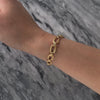 Vintage Italian 14k Yellow Gold Dual Texture Oval Link Bracelet  - Video showing the piece