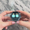Vintage 18k Yellow Gold 17.08cttw Robin's Egg Blue Turquoise Diamond Spectacular Cushion Cabochon Dangle Earrings - Video showing the piece