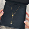Vintage Italian 14k Yellow Gold Gleaming Delicate Heart Lariat Adjustable Necklace - Video showing the piece
