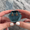 Vintage 14k Yellow Gold Garnet Cobblestone Square Dangle Earrings - Video showing the piece