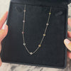 Vintage 14k White Gold Multi-Stone Checkerboard Station By The Yard Necklace 18