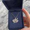 Vintage 18k White Gold Diamond Incredible Dazzling Crown & Scepter Pin / Pendant - Video showing the piece