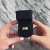 Estate 14k Yellow Gold Diamond Artistic Ribbed Band Ring - Video showing the piece