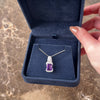 Estate 18k White Gold 3.48ct Amethyst Diamond Geometric Pavé Sparkle Slide Pendant - Video showing the piece