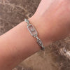 Antique Art Deco 14k White Gold Old Mine Cut Diamond Camphor Glass Incredible Floral Carved Openwork Link Bracelet - Video showing the piece