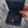 Vintage 14k White Gold Ruby Diamond Asymmetric Modern Square Pendant - Video showing the piece
