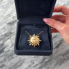 Vintage Large 14k Yellow Gold Serene Textured Sun Wide Slide Pendant - Video showing the piece