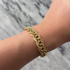 Vintage Italian 14k Yellow Gold Chic Textured Mixed Cable Link Bracelet - Video showing the piece