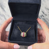 Vintage 14k Yellow Gold Ruby Diamond Blue Sapphire Emerald Channel Slide Pendant - Video showing the piece