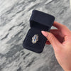 Antique Art Deco 14k White Gold .52cttw Blue Synthetic Spinel Vivid Elongated Openwork Shield Ring - Video showing the piece