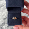 Vintage 14k Yellow Gold Blue Sapphire Diamond Pretty Diagonal Cluster Ring - Video showing the piece