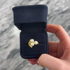 Vintage 18k Yellow Gold Pearl Diamond Bold Brutalist Abstract Shoulder Ring 6.25