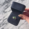 Vintage 14k Yellow Gold Emerald Diamond Chic Asymmetrical Bypass Trio Ring - Video showing the piece