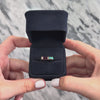 Vintage 14k Yellow Gold .74ct Pink Tourmaline Blue Opal Sleek Geometric Inlay Duo Ring - Video showing the piece