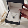 Vintage 14k White Gold 1.25ct Blue Australian Sapphire .414cttw Diamond Necklace - Video showing the piece