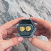 Vintage 18k Yellow Gold Diamond Artistic Textured Lilypad Stud Earrings - Video showing the piece