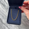 Vintage 10k Yellow Gold Single Alternating Figaro Link Necklace 17.75