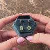 Vintage 14k Yellow Gold .82cttw Emerald Diamond Rope-Framed Dangle Earrings