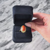 Vintage 18k Yellow Gold Coral Decorated Border Cocktail Ring - Video showing the piece