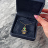 Vintage 18k Yellow Gold Milgrain Enamel Hamsa Charm / Pendant - Video showing the piece