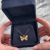 Vintage 14k Yellow Gold Lightweight Textured Butterfly Pendant - Video showing the piece