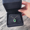 Vintage 14k White Gold 3.65ct Emerald .312cttw Diamond Emerald Cut Evergreen Pendant - Video showing the piece