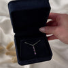 Vintage 14k White Gold Pink Sapphire Diamond Graduated Bar Pendant - Video showing the piece