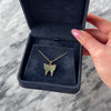 Vintage 14k Yellow Gold Flake Opal Playful Encapsulated Butterfly Pendant - Video showing the piece