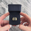 Vintage 14k Yellow Gold 2.54cttw Dark Blue Sapphire Bold Glittering Textured Tile Ring - Video showing the piece