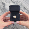 Vintage 14k White Gold Pearl Diamond Luminous Twin Swoop Ring - Video showing the piece