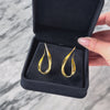 Vintage Italian Large 18k Yellow Gold Modernist Loop Dangle Earrings - Video showing the piece