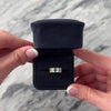 Vintage 14k Yellow Gold 1.4ct Aquamarine Diamond East-West Cushion Ring - Video showing the piece