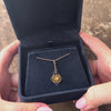 Antique Edwardian 10k Yellow Gold Old Mine Cut Diamond Buttercup-Set Kite Pendant