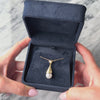 Vintage 14k Yellow Gold Tahitian Baroque Pearl Diamond Brushed Artistic Pendant