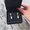 Vintage 14k Yellow Gold 12cttw Jade Elegant Drop Dangle Earrings - Video showing the piece