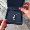 Vintage 14k White Gold 2.59ct Scarlet Garnet Diamond Satin Bezel Accent Pendant - Video showing the piece
