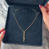 Vintage Italian 14k Yellow Gold Glittering Diamond Cut Twisted Chain Lariat Dangle Necklace - Video showing the piece