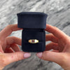Vintage 14k Yellow & White Gold Ruby Bold Brushed Shoulder Solitaire Ring - Video showing the piece