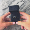 Vintage Platinum 1.19ct Blue Sapphire Diamond Stunning Princess-Cut Shoulder Ring 7.75
