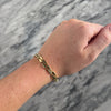 Vintage Heavy 14k Yellow Gold Sleek Flat Staggered Link Bracelet - Video showing the piece