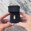 Vintage 14k Yellow Gold Diamond Baroque Pearl Lustrous Loop Ring - Video showing the piece