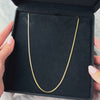 Vintage Italian 14k Yellow Gold 2mm Gleaming Flat Link Chain - Video showing the piece